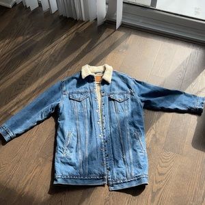 Levi's Premium Men's Sherpa Lined Denim Trucker Jacket Long Size S